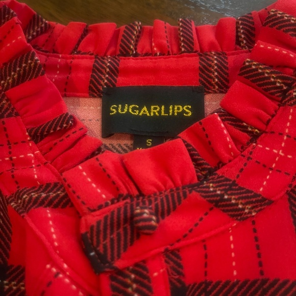 NWT Woodland Red Paid Lorna Shift Mini Dress by SugarLips - Picture 3 of 9